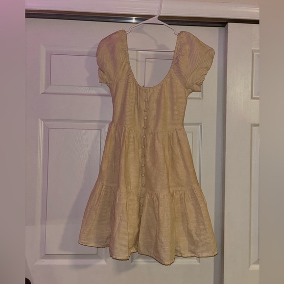 NEW AE Striped Button-Front Babydoll Mini Dress - Picture 6 of 9